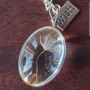 Real dandelion wish necklace
